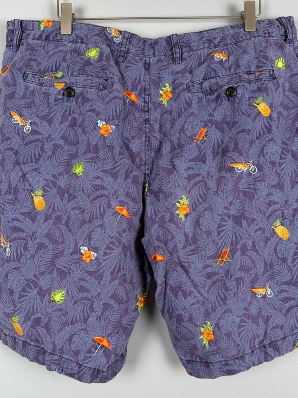 Tommy Bahama Shorts Mens 36 Purple 100% Linen Beach Surf Hawaiian Resort Tropic - Picture 5 of 7